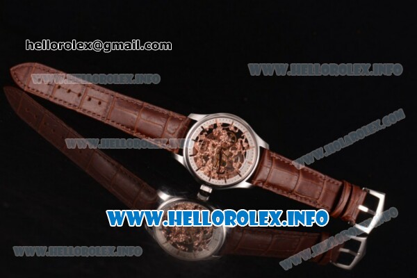 Patek Philippe Complicated Skeleton Asia Automatic Steel Case with Skeleton Dial and Brown Leather Strap (GF) - Click Image to Close